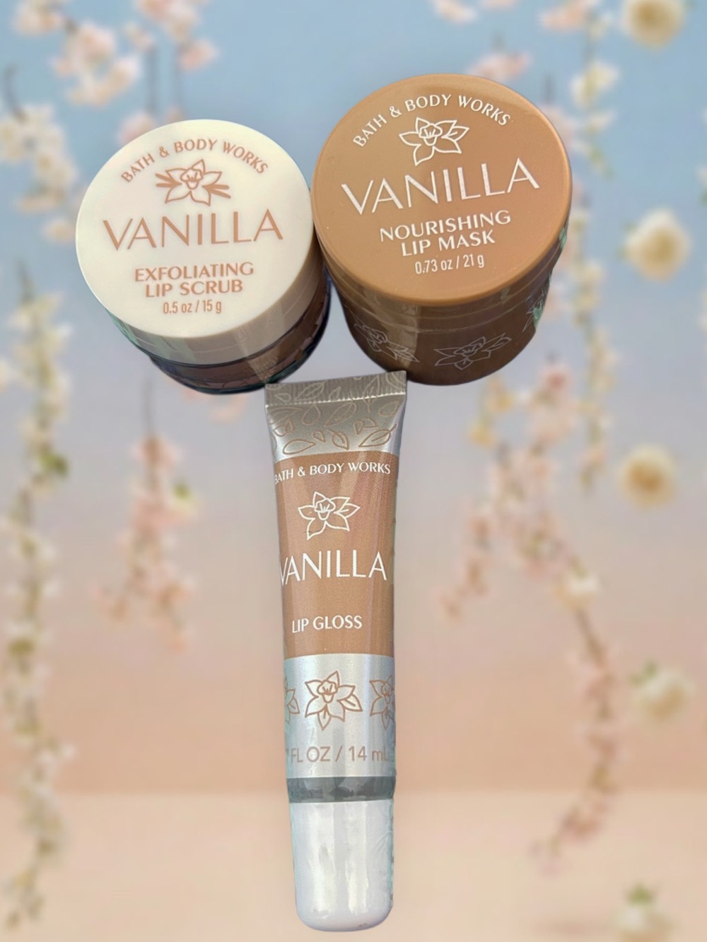 Bath & Body Works Vanilla Lip Set — Beige & Cream
